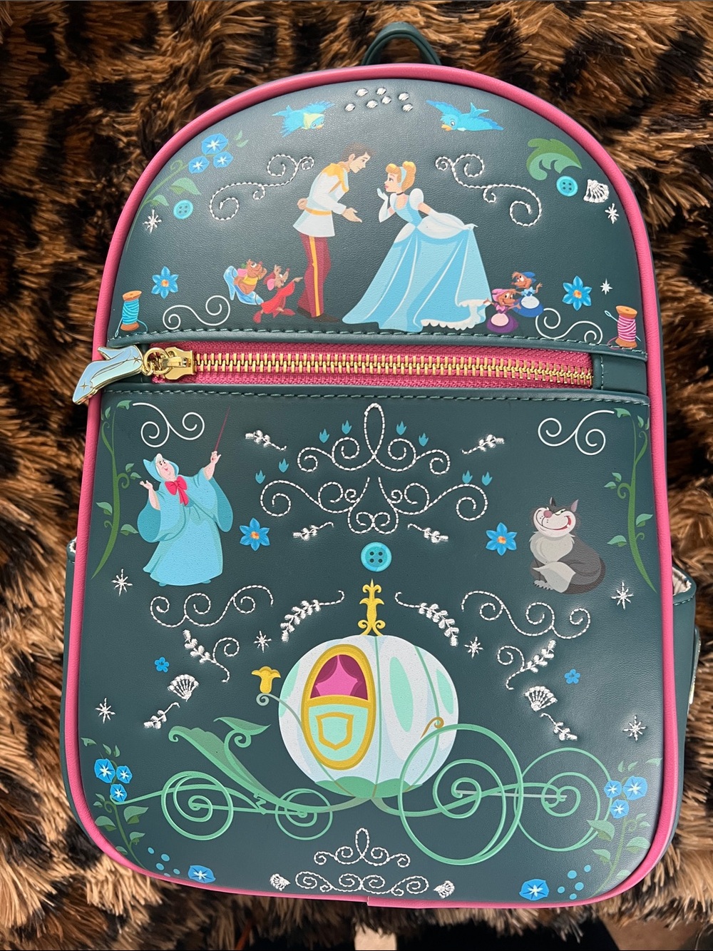 Cinderella LoungeFly storybook mini backpack